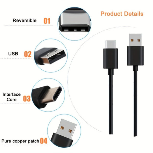 USB-A to USB-C Cable 15W -- MotPoet